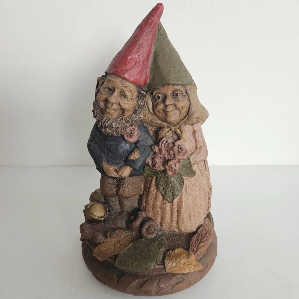 Vintage Tom Clark Gnome Bride & Groom Wedding Figurines Whimsical 1987 Couple